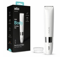 Braun Mini Rifinitore Corpo BS1000, Rifinitore Elettrico Corpo Uomo E Donna, Bianco