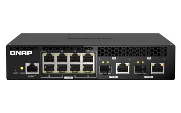 QNAP QSW-M2108R-2C switch di rete Gestito L2 2.5G Ethernet (100/1000/2500) Supporto Power over Ethernet (PoE) Nero