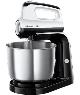 Russell Hobbs Horizon Sbattitore con base 350 W Nero, Acciaio inossidabile, Bianco