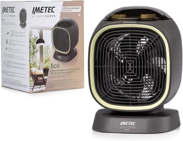 Imetec Silent Power Protection, Termoventilatore silenzioso, 2100 W, Stufetta Elettrica, Timer spegnimento programmabile, temperatura regolabile, 4 funzioni, termostato ambiente, funzione antigelo