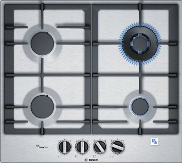 Bosch Serie 6 PCH6A5B96 piano cottura Acciaio inox Da incasso 60 cm Gas 4 Fornello(i)
