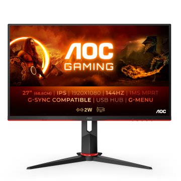 AOC G2 27G2U/BK Monitor PC 68,6 cm (27") 1920 x 1080 Pixel Full HD LCD Nero, Rosso