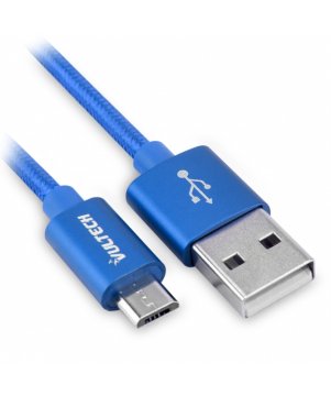 Vultech SM-N31BL cavo USB USB 2.0 1 m USB A Micro-USB B Blu, Argento