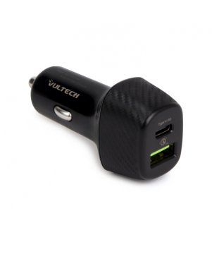 Vultech Caricatore da auto uscite USB Quick Charge 3.0 + Type-C Power Delivery 38W