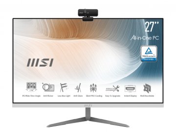 MSI Modern AM271 11M-027EU Intel® Core™ i5 i5-1135G7 68,6 cm (27") 1920 x 1080 Pixel PC All-in-one 8 GB DDR4-SDRAM 512 GB SSD Windows 10 Home Wi-Fi 6 (802.11ax) Bianco