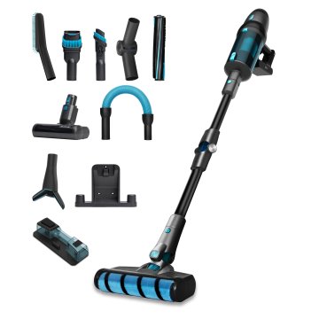 Cecotec Conga RockStar 900 Ultimate ErgoWet Aspirapolvere elettrica Batteria Secco e bagnato Ciclonico Senza sacchetto 550 W Nero, Verde 3 Ah