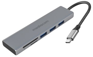 Mediacom MD-C302 hub di interfaccia USB 3.2 Gen 1 (3.1 Gen 1) Type-A Alluminio