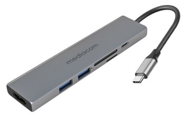 Mediacom MD-C312 replicatore di porte e docking station per laptop Cablato USB 3.2 Gen 1 (3.1 Gen 1) Type-C Grigio