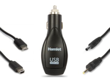 Hamlet Universal Kit alimentatore per auto per smartphone e tablet 4 in 1 con 4 connettori