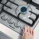 Hisense GM663XB piano cottura Acciaio inox Da incasso 60 cm Gas 4 Fornello(i) 8