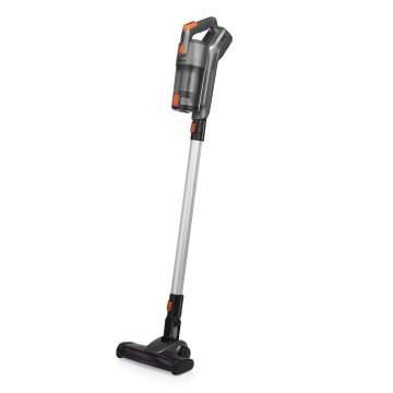 Tristar SZ-2100 scopa elettrica Aspirapolvere a bastone 2 in 1 Batteria Secco HEPA Senza sacchetto 130 W Alluminio, Grafite, Arancione
