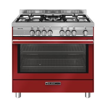 Glem Gas ST965MRS cucina Rosso, Stainless steel A+