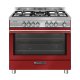 Glem Gas ST965MRS cucina Elettrico Rosso, Acciaio inox 2
