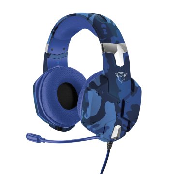 Trust GXT 322B Carus Auricolare Cablato A Padiglione Gaming Nero, Blu