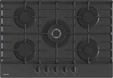 Gorenje GTW7C51B piano cottura Nero Da incasso 75 cm Gas 5 Fornello(i)