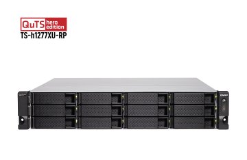 QNAP TS-h1277XU-RP NAS Armadio (2U) AMD Ryzen™ 7 3700X 128 GB DDR4 0 TB QNAP QTS Nero, Grigio