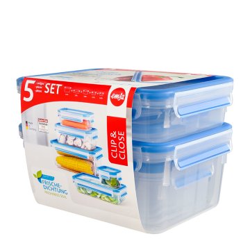 EMSA 512753 recipiente per cibo Rettangolare Scatola Blu, Translucent 5 pz