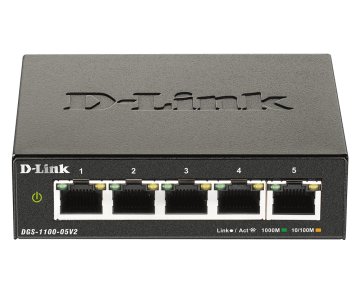 D-Link DGS-1100-05V2/E switch di rete Gestito L2 Gigabit Ethernet (10/100/1000) Nero