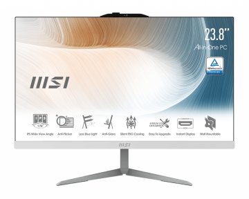 MSI AM242 11M-865EU Intel® Pentium® Oro 7505 60,5 cm (23.8") 1920 x 1080 Pixel PC All-in-one 4 GB DDR4-SDRAM 128 GB SSD Windows 11 Pro Wi-Fi 6 (802.11ax) Bianco