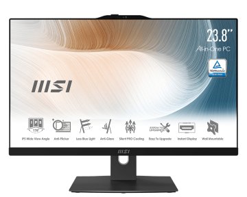 MSI Modern AM242TP 11M-838EU Intel® Core™ i7 i7-1165G7 60,5 cm (23.8") 1920 x 1080 Pixel Touch screen PC All-in-one 16 GB DDR4-SDRAM 512 GB SSD Windows 11 Pro Wi-Fi 6 (802.11ax) Nero