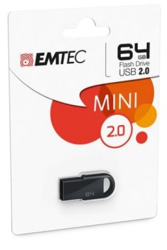 Emtec D250 Mini unità flash USB 64 GB USB tipo A 2.0 Nero