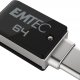Emtec T260C unità flash USB 64 GB USB Type-A / USB Type-C 3.2 Gen 1 (3.1 Gen 1) Nero, Acciaio inox 3
