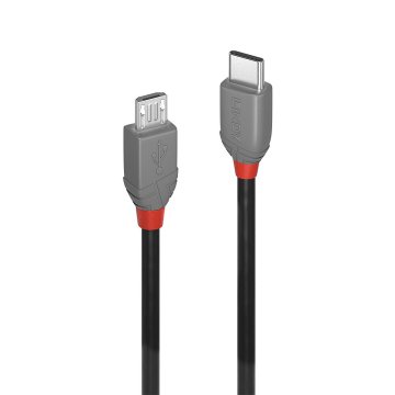 Lindy 36891 cavo USB USB 2.0 1 m USB C Micro-USB B Nero, Grigio