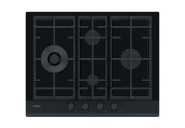 Haier Series 6 HAVG5D4HB Nero Da incasso Gas 4 Fornello(i)