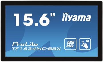 iiyama ProLite TF1634MC-B8X Monitor PC 39,6 cm (15.6") 1920 x 1080 Pixel Full HD LED Touch screen Multi utente Nero