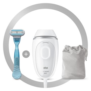 Braun Silk-expert Mini PL1124 Epilatore A Luce Pulsata Di Ultima Generazione Per Donna, Epilazione Permanente Dei Peli Visibili, Bianco, Con Custodia Da Viaggio, Dimensioni Compatte Da Viaggio, Facile