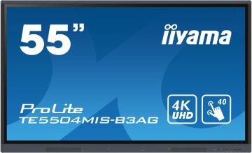 iiyama TE5504MIS-B3AG visualizzatore di messaggi Pannello piatto interattivo 139,7 cm (55") IPS Wi-Fi 390 cd/m² 4K Ultra HD Nero Touch screen Processore integrato Android 24/7
