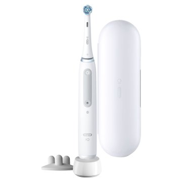 Oral-B iO Spazzolino Elettrico Ricaricabile 4S Bianco, 1 Testina, 1 Custodia Da Viaggio