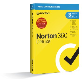 NortonLifeLock Norton 360 Deluxe 2023 | Antivirus per 3 dispositivi | Licenza di 1 anno | Secure VPN e Password Manager | PC, Mac, tablet e smartphone