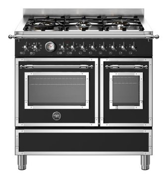 Bertazzoni HER96L2EAVT Cucina Elettrico Gas Nero, Acciaio inox