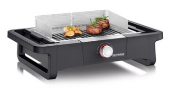 Severin PG 8123 STYLE EVO Grill Zona cottura Elettrico Nero, Acciaio inossidabile 2500 W