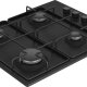 Beko HIGG 64123 SB piano cottura Nero Da incasso 60 cm Gas 4 Fornello(i) 3