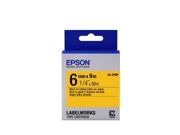 Epson Nastro fondo Pastello Giallo per testo Nero 6/9 LK-2YBP