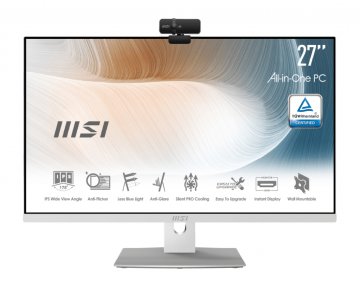 MSI Modern AM271P 11M-410EU Intel® Core™ i5 i5-1135G7 68,6 cm (27") 1920 x 1080 Pixel PC All-in-one 8 GB DDR4-SDRAM 512 GB SSD Windows 11 Home Wi-Fi 6 (802.11ax) Bianco