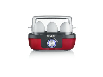 Severin EK 3168 6 uovo/uova 420 W Nero, Rosso, Acciaio inossidabile, Trasparente