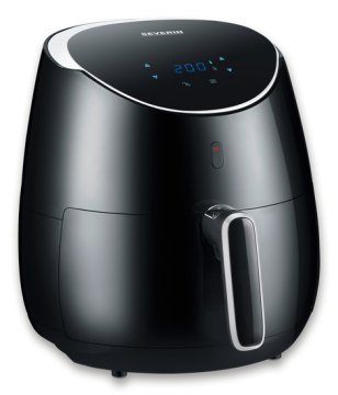 Severin FR 2445 friggitrice Singolo 5 L Indipendente 2000 W Friggitrice ad aria calda Nero, Metallico, Argento