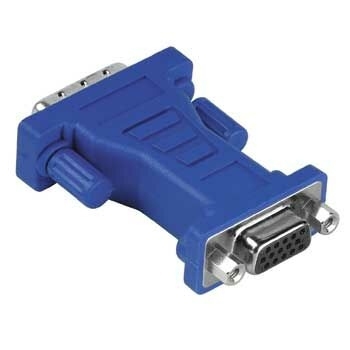 Hama Adattatore DVI-I M/VGA HDD 15 pin F, connettori dorati, blu, 3 stelle