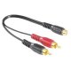Hama Subwoofer Adapter, 2 RCA Plugs - RCA Socket cavo audio 2 x RCA Nero 2