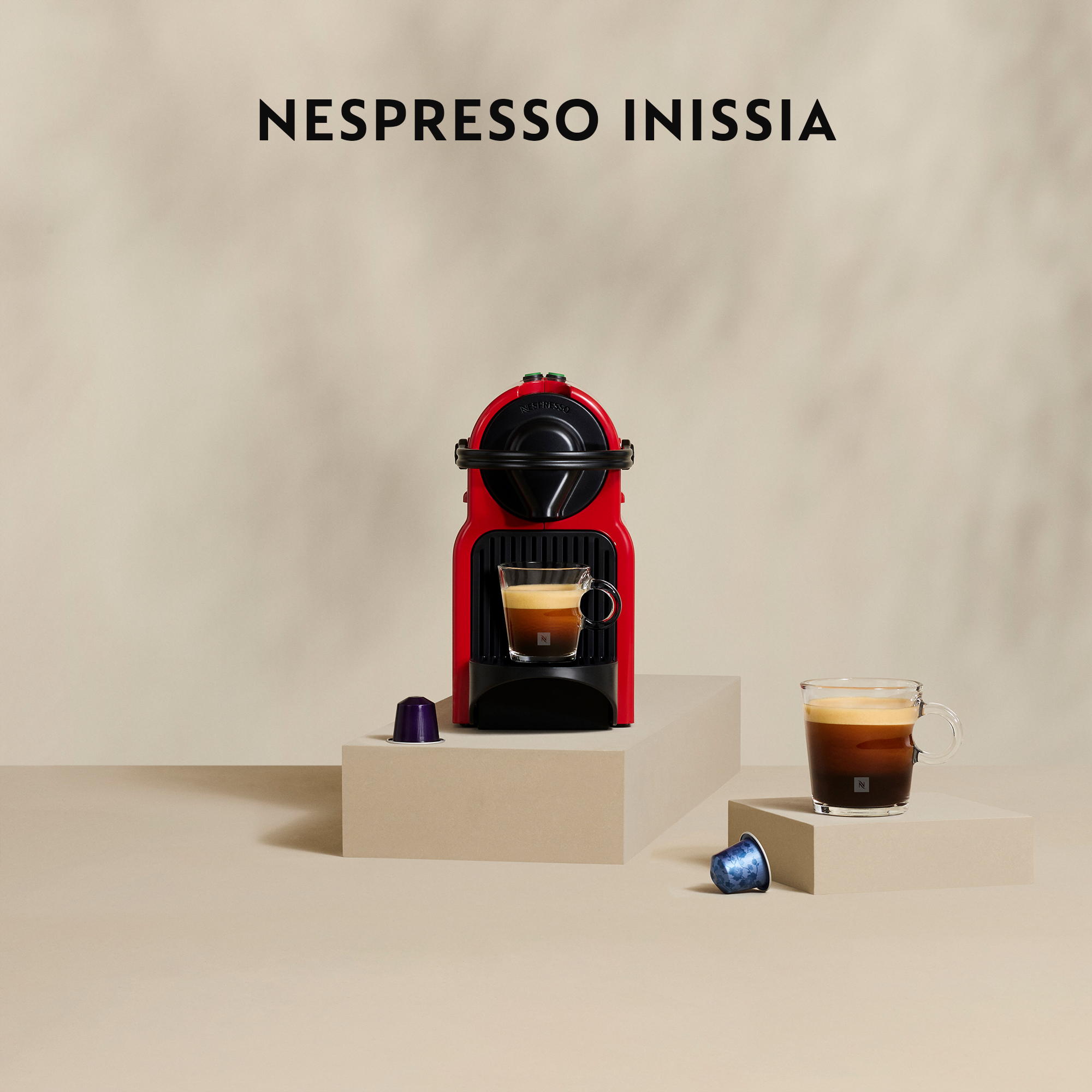 KRUPS Inissia XN1005K MACCHINA CAFFÈ CAPSULE, Rosso/Nero