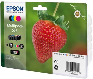 Epson Strawberry 29 CMYK cartuccia d'inchiostro 1 pz Originale Resa standard Nero, Ciano, Magenta, Giallo