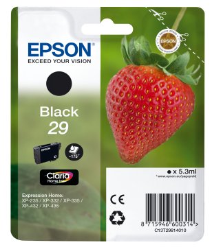 Epson Strawberry 29 K cartuccia d'inchiostro 1 pz Originale Resa standard Nero