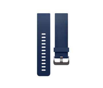 Fitbit FB159ABBUL accessorio indossabile intelligente Band Blu Elastomero, Acciaio inox