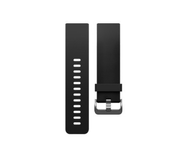 Fitbit FB159ABBKL accessorio indossabile intelligente Band Nero Elastomero, Acciaio inossidabile