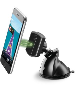 Cellularline Touch Flexi - Universal Supporto smartphone da auto magnetico con fissaggio a ventosa