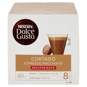 Nescafé Dolce Gusto Caffè Cortado Espresso Macchiato Decaffeinato 16 Capsule