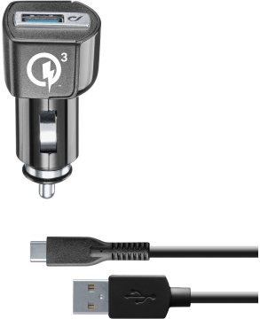 Cellularline USB Car Charger Kit 18W - USB-C - Huawei, Xiaomi, Wiko, Asus and other smartphone